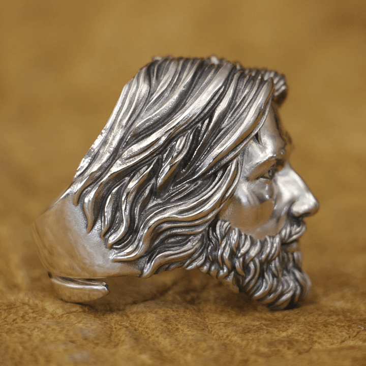Christianartworkshop Sculpted Sacred Jesus Christ Portrait Ring Crafted in 925 Silver - image 6