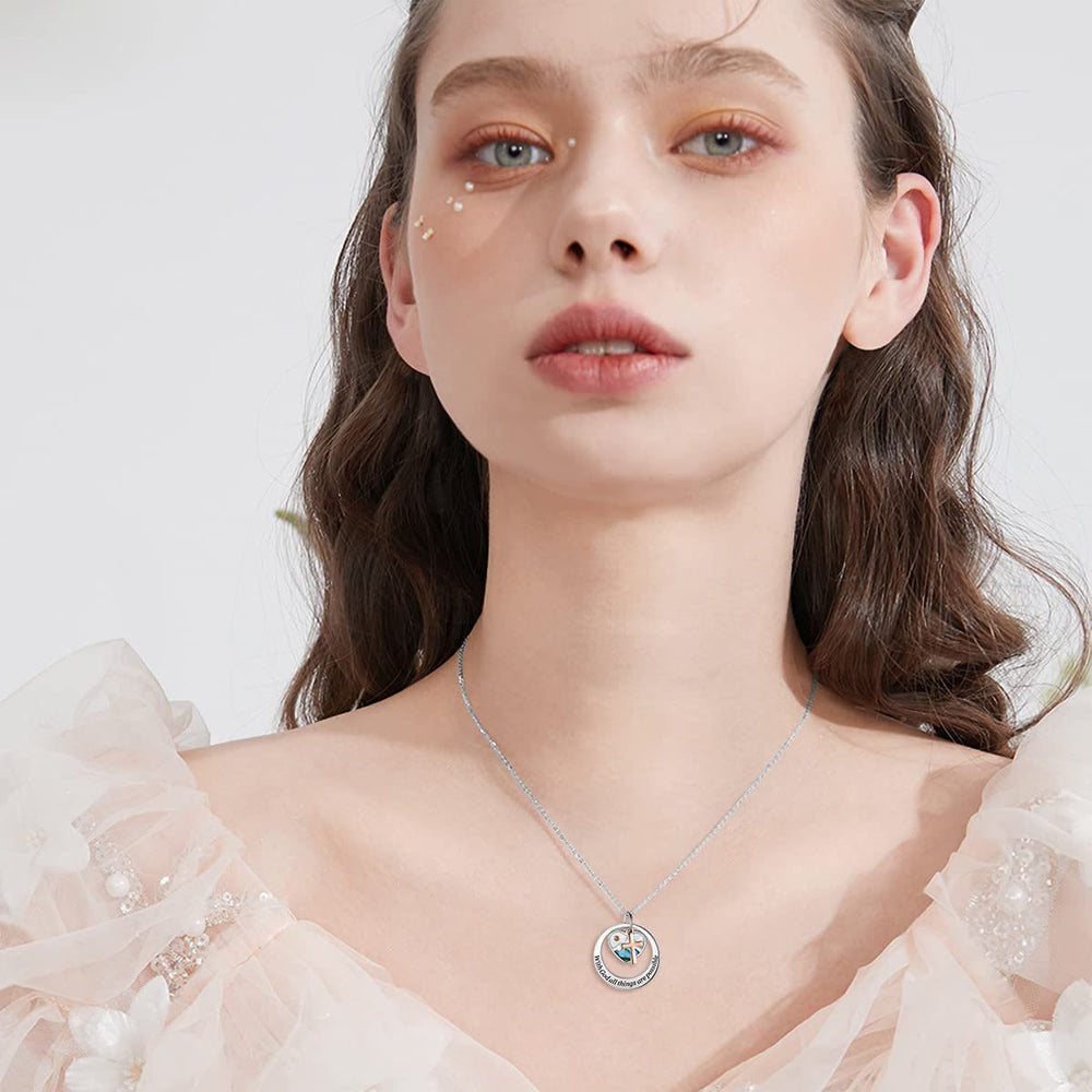 Christianartworkshop Delicate Mustard Seed Necklace with Cross and Scripture Message - image 1