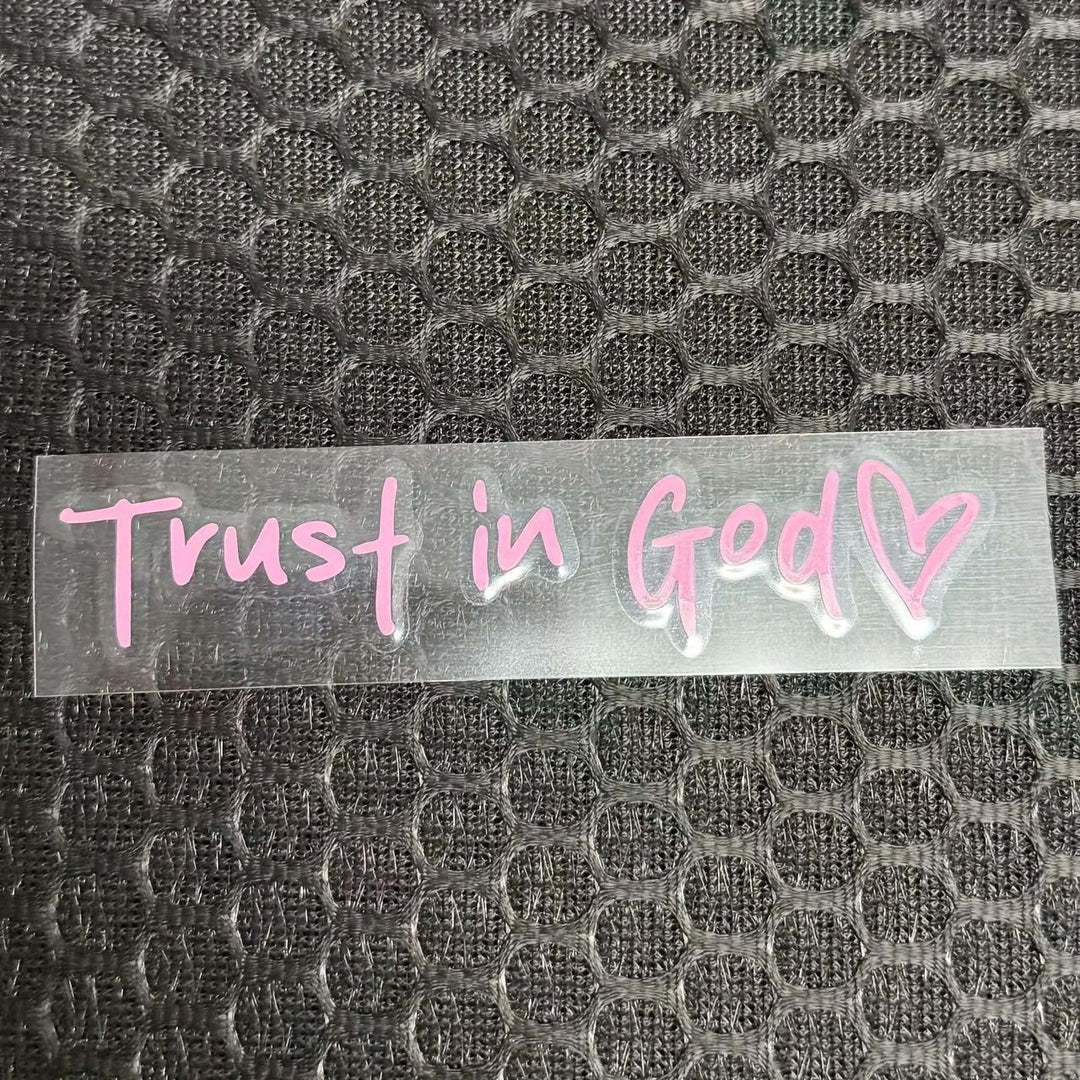 Christianartworkshop Minimalist Everyday Faith Car Mirror Sticker: Trust in God Road Companion - Pink - image 4