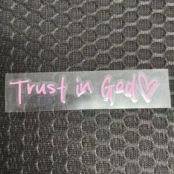 Christianartworkshop Minimalist Everyday Faith Car Mirror Sticker: Trust in God Road Companion - Pink - image 4