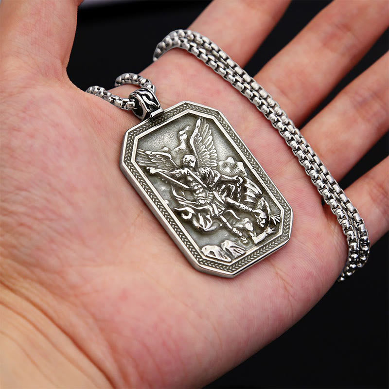 Christianartworkshop Classic Style St. Michael the Archangel Protection Stainless Steel Pendant Necklace - image 16