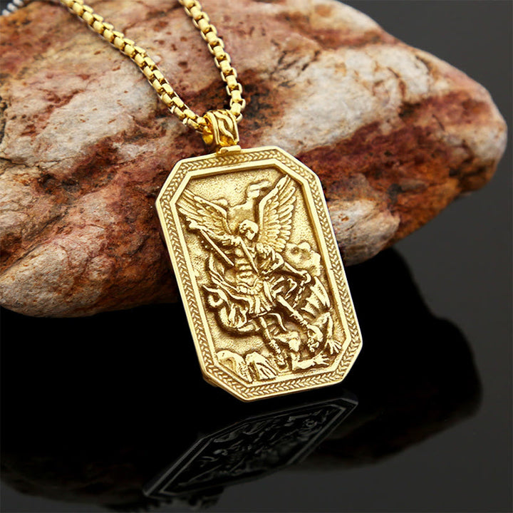 Christianartworkshop Classic Style St. Michael the Archangel Protection Stainless Steel Pendant Necklace - image 12