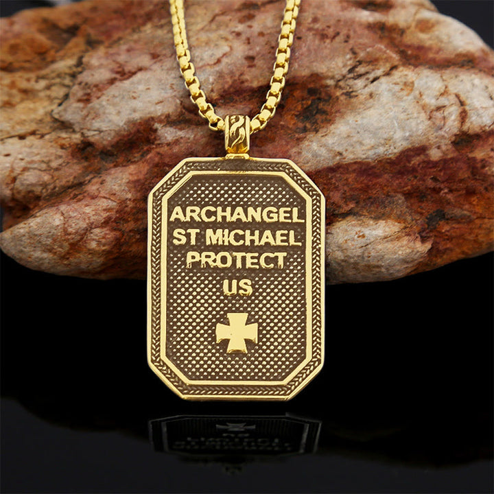 Christianartworkshop Classic Style St. Michael the Archangel Protection Stainless Steel Pendant Necklace - image 9