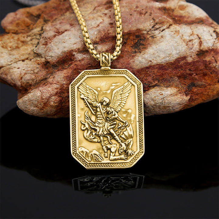 Christianartworkshop Classic Style St. Michael the Archangel Protection Stainless Steel Pendant Necklace - image 13