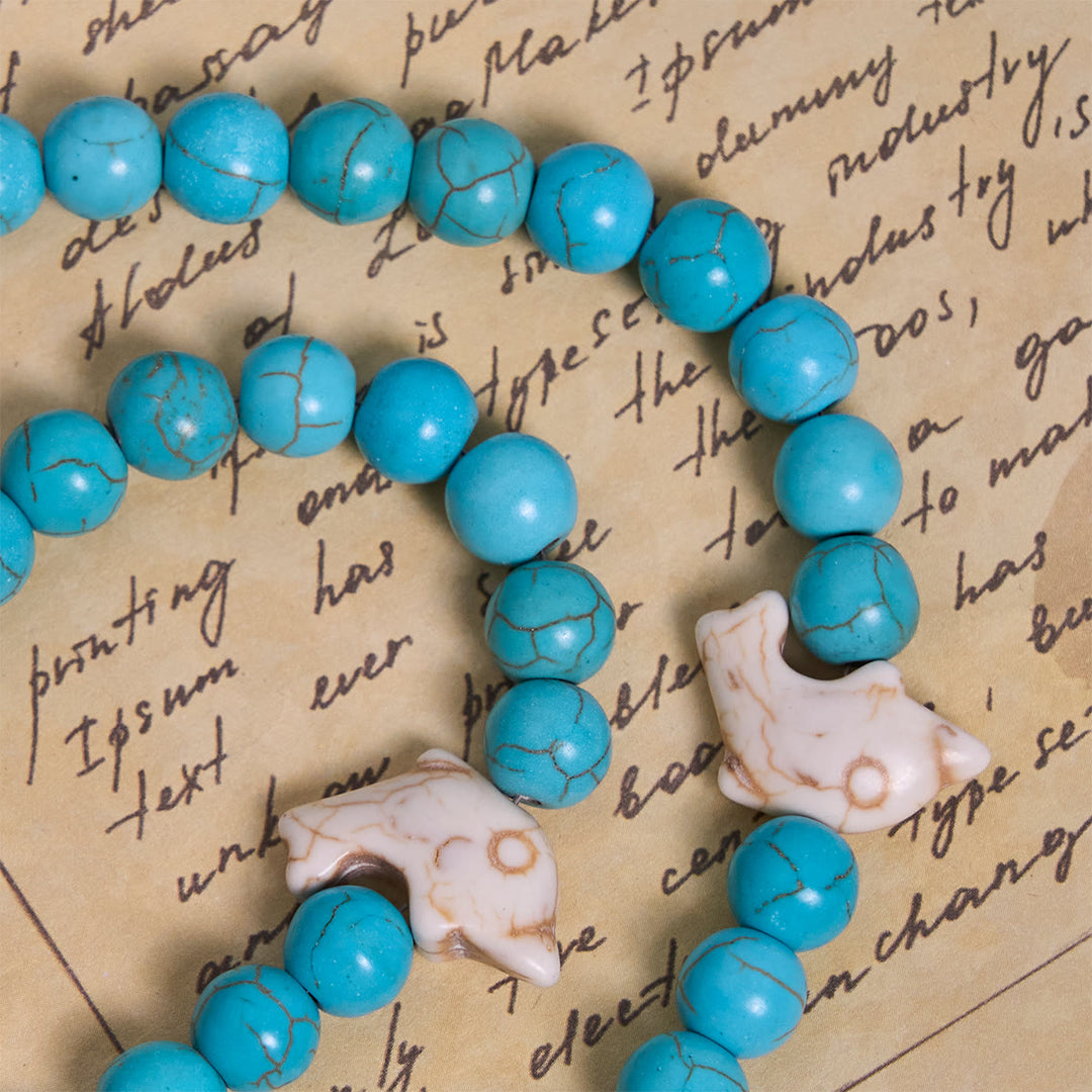 Christianartworkshop Blessed Dolphin Rosary with Turquoise Bead and Miraculous Medal: Ocean of Faith - image 5