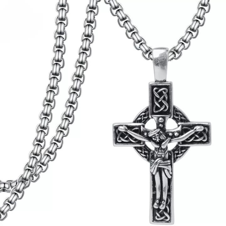 Christianartworkshop Eternal Faith Celtic Knot Crucifix Pendant Necklace: Christ on the Cross - image 4