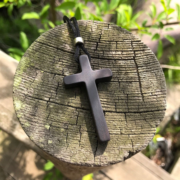 Christianartworkshop Classic Natural Ebony Cross Necklace: Pure and Enduring Faith Symbol - image 5