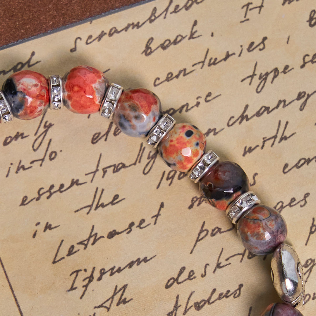 Christianartworkshop Unique Memorial Marbling Agate Beads with Calico Cat Pray Bracelet, Animal Rosary - image 13