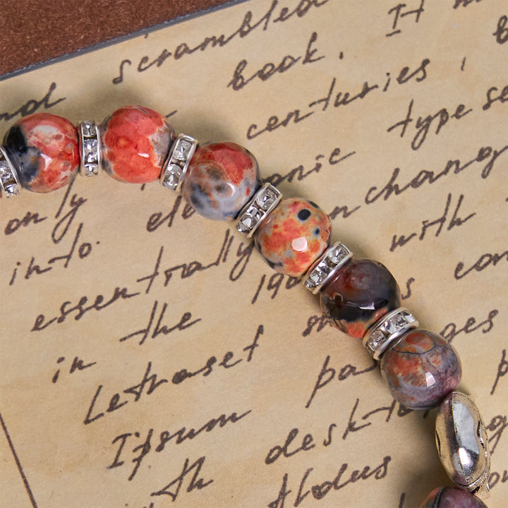 Christianartworkshop Unique Memorial Marbling Agate Beads with Calico Cat Pray Bracelet, Animal Rosary - image 13