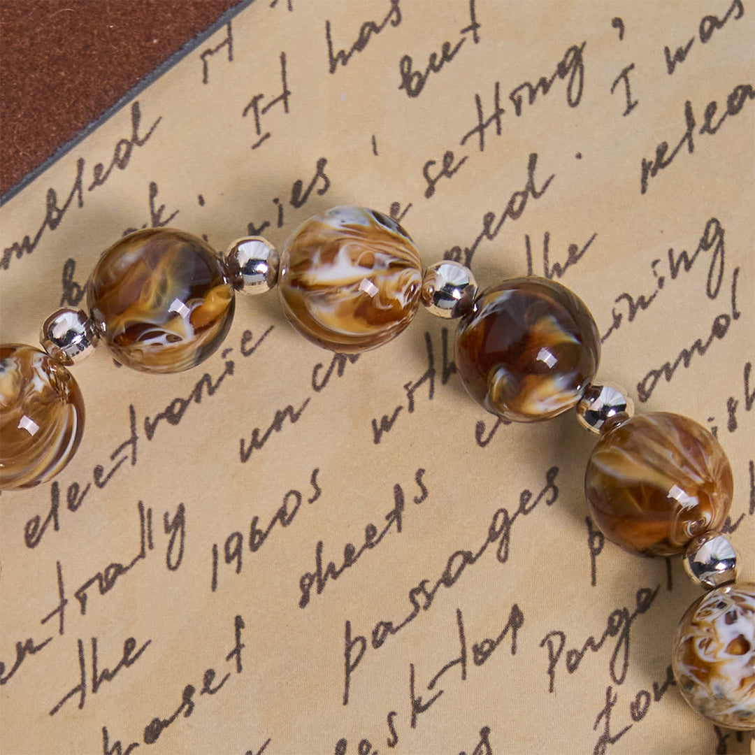 Christianartworkshop Memorial Brown Tabby Cat with Handmade Amber Beads Animal Rosary Bracelet  - image 4