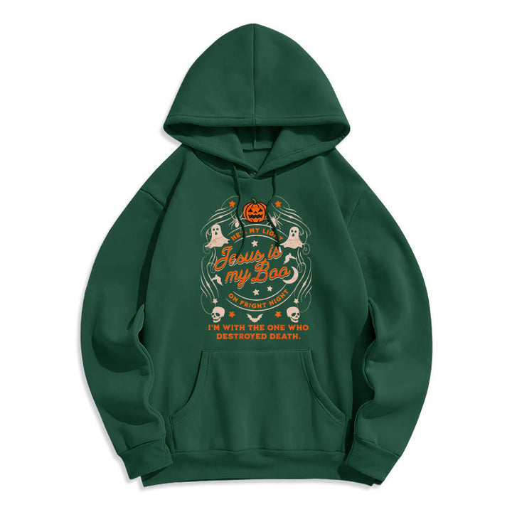Christianartworkshop Jesus is My Boo with Holy Ghost Style Fleece Lined Polyester Hoodie - Green - 2XL - image 5
