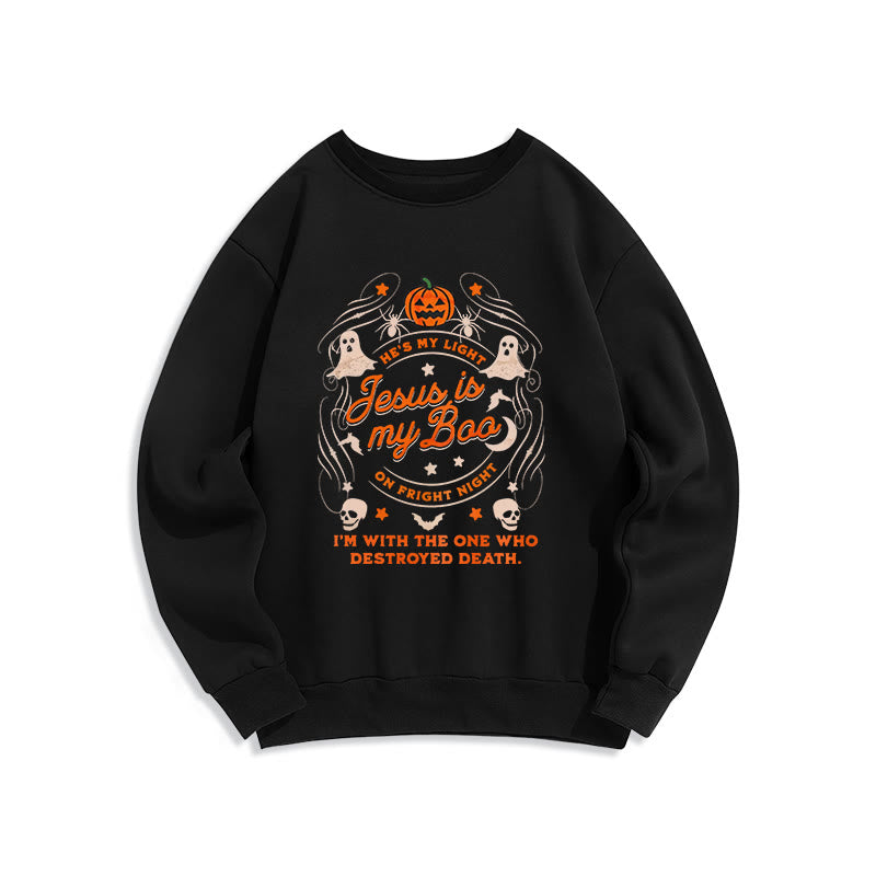 Christianartworkshop Jesus is My Boo with Holy Ghost Style Fleece Lined Polyester Sweatshirt - Black - 2XL - image 4