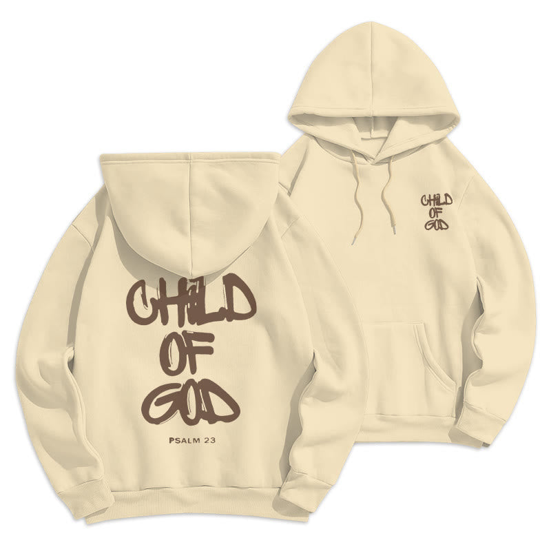 Christianartworkshop Faith Graffiti Child of God Adult Fleece Lined Polyester Hoodie - Beige - 2XL - image 6