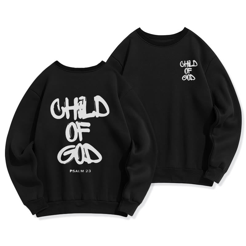 Christianartworkshop Faith Graffiti Child of God Adult Fleece Lined Polyester Sweatshirt - Black - 2XL - image 2