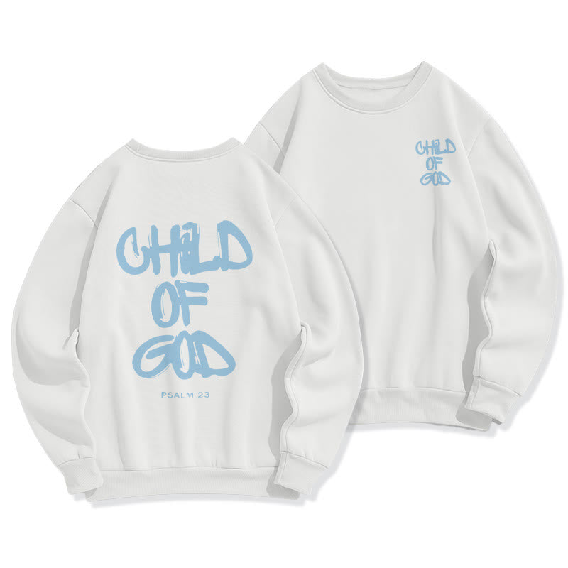 Christianartworkshop Faith Graffiti Child of God Adult Fleece Lined Polyester Sweatshirt - White - 2XL - image 1