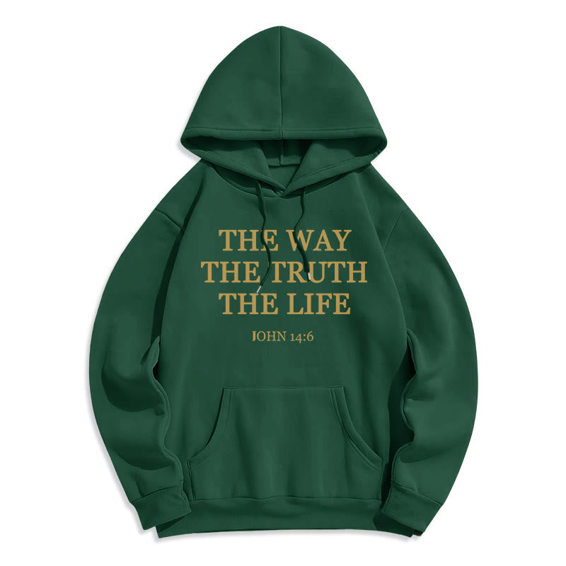 Christianartworkshop The Way The Truth The Life Scripture Fleece Lined Polyester Hoodie - Green - 2XL - image 4