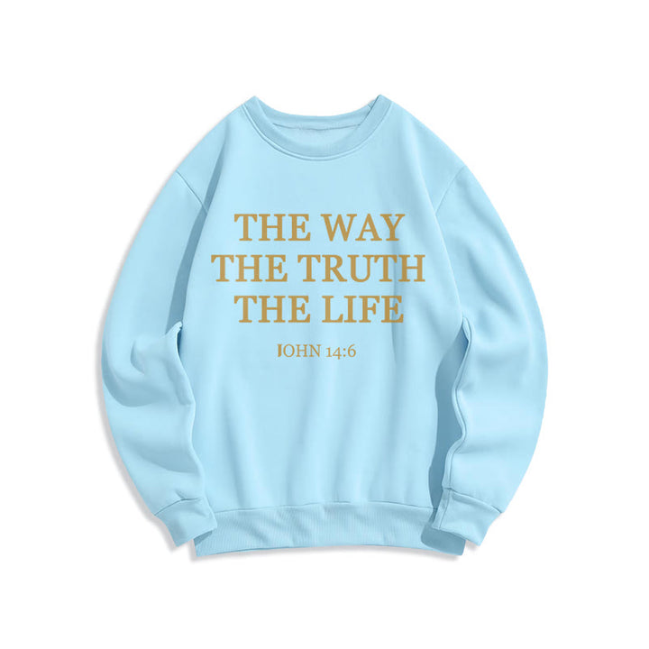 Christianartworkshop The Way The Truth The Life Scripture Fleece Lined Polyester Sweatshirt - Blue - 2XL - image 2
