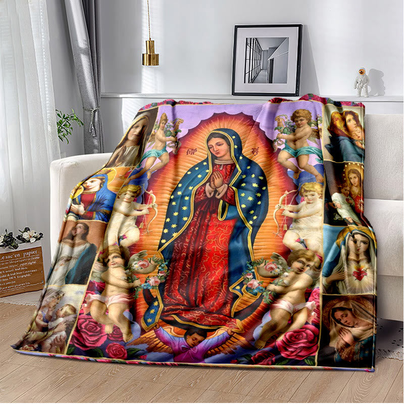 Christianartworkshop Blessed Virgin of Guadalupe Cozy Flannel Blanket: Warmth for Your Home - A - 264x228cm - image 0