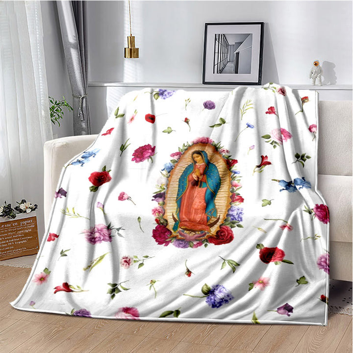 Christianartworkshop Blessed Virgin of Guadalupe Cozy Flannel Blanket: Warmth for Your Home - D - 264x228cm - image 3