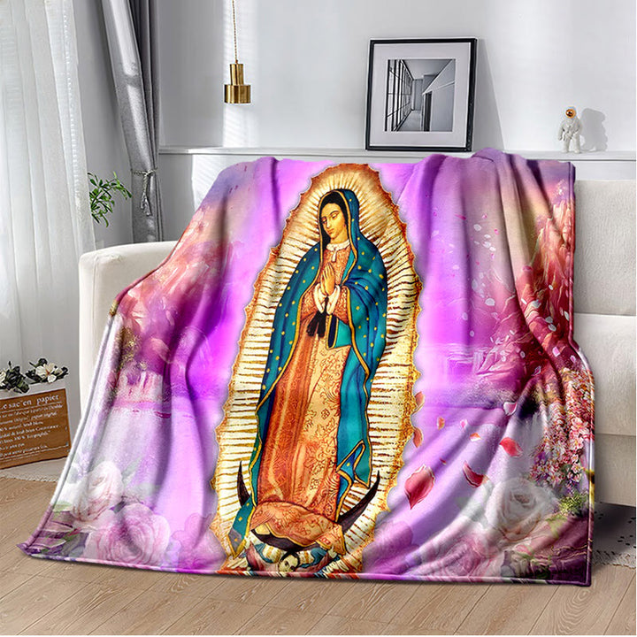 Christianartworkshop Blessed Virgin of Guadalupe Cozy Flannel Blanket: Warmth for Your Home - I - 264x228cm - image 9