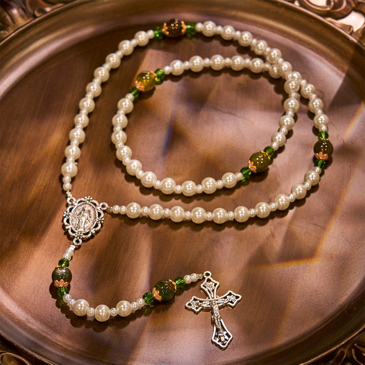 Christianartworkshop Floral Grace Our Lady Rosary with Pink & Purple Beads Accents - image 11