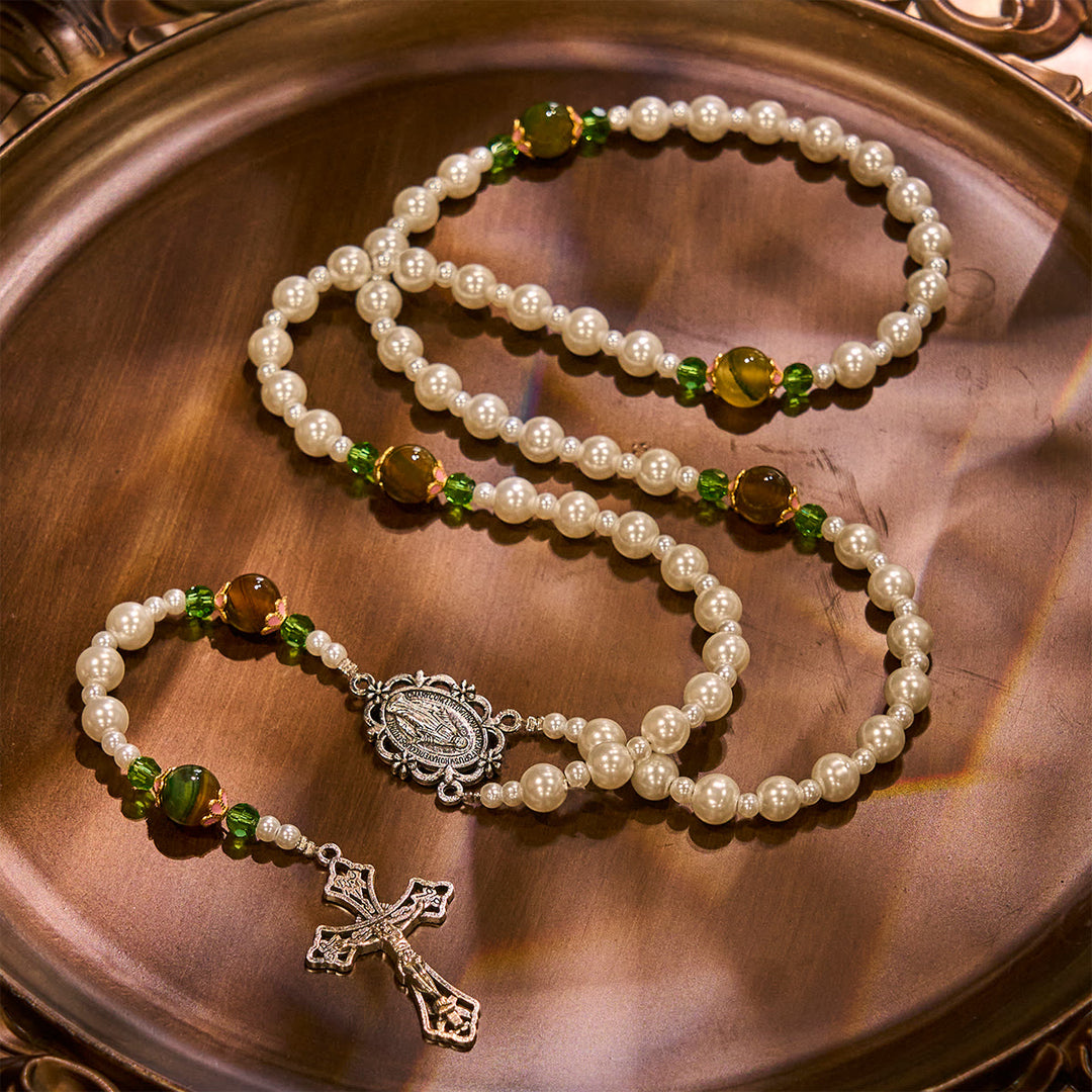 Christianartworkshop Floral Grace Our Lady Rosary with Pink & Purple Beads Accents - image 10