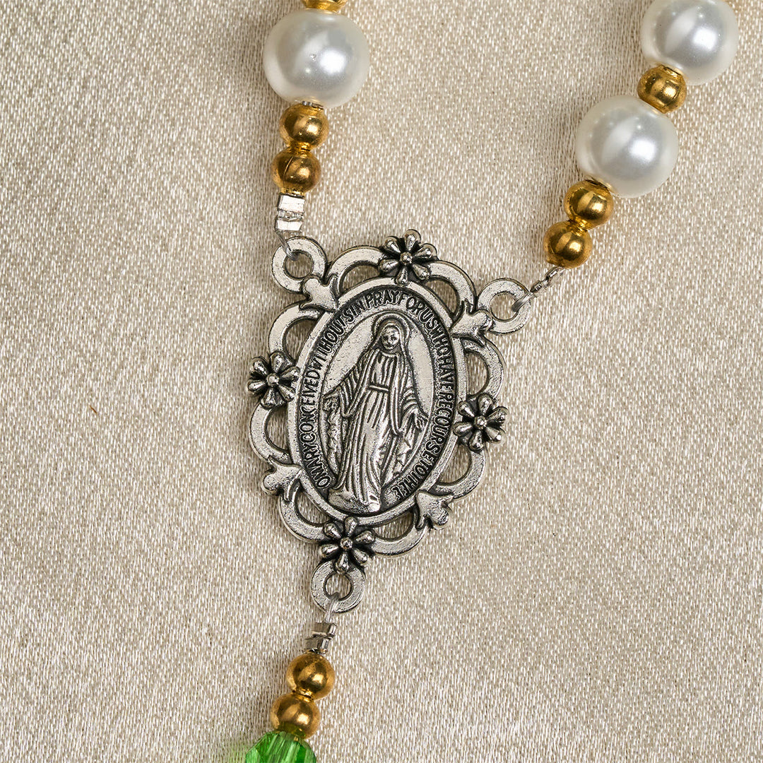 Christianartworkshop Floral Grace Our Lady Rosary with Pink & Purple Beads Accents - image 7