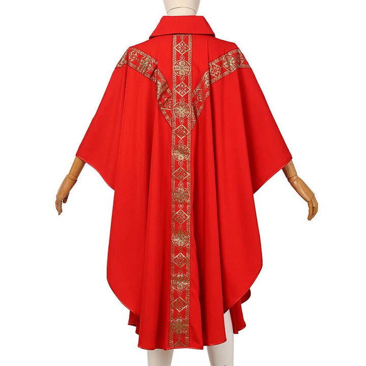 Christianartworkshop Medieval Cloak Clergy Robe with Golden Religious Patterns - image 3