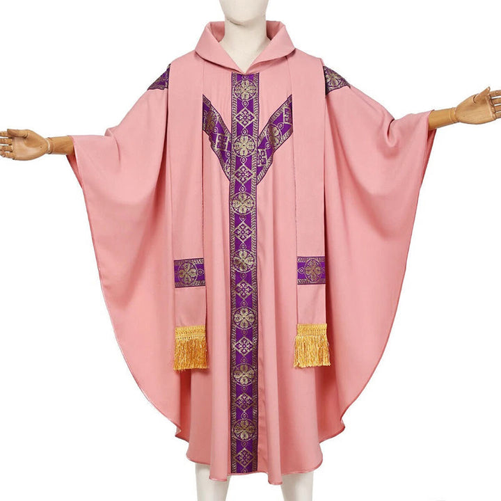 Christianartworkshop Medieval Cloak Clergy Robe with Golden Religious Patterns - image 14