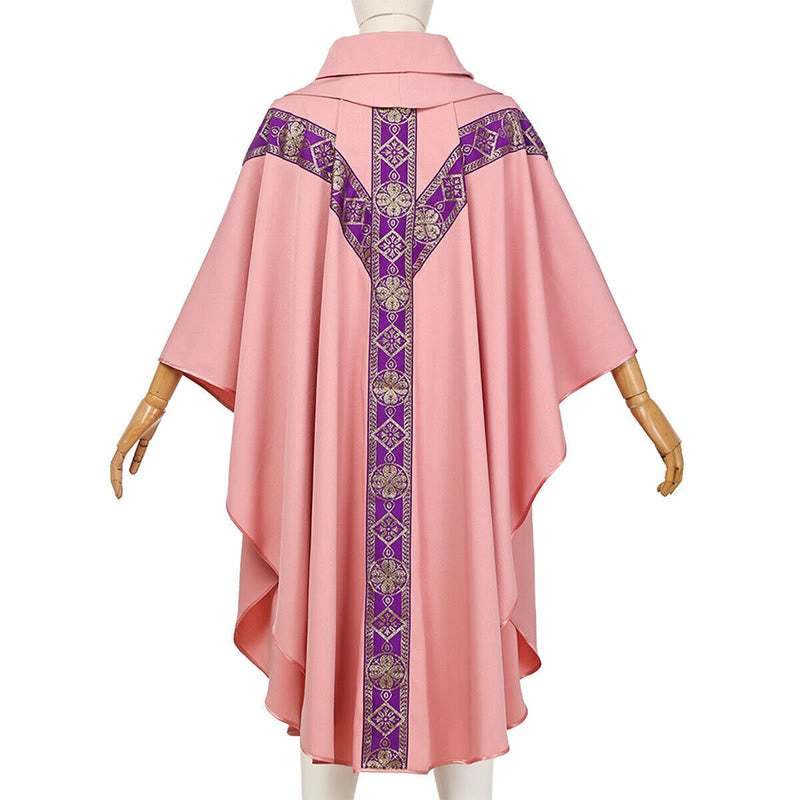 Christianartworkshop Medieval Cloak Clergy Robe with Golden Religious Patterns - image 15