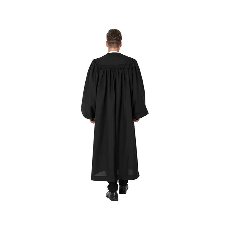 Christianartworkshop Traditional Black Cassock with Red Cross Embroidery & Formal Design - image 3