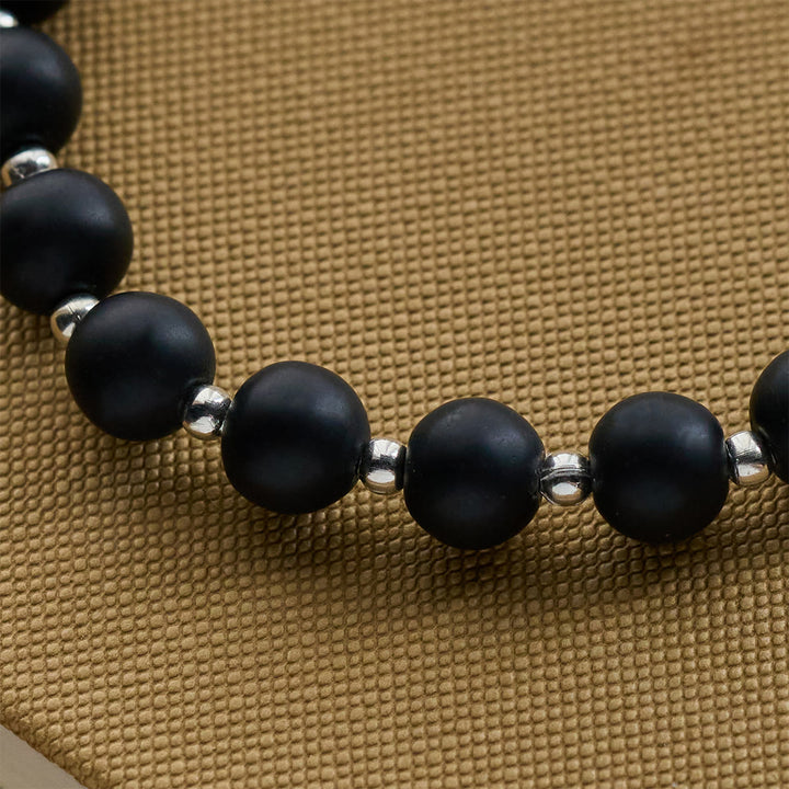 Christianartworkshop Matte Black and White Lava Stone with Cat Cow Chrams Bracelet & Animal Rosary  - image 13