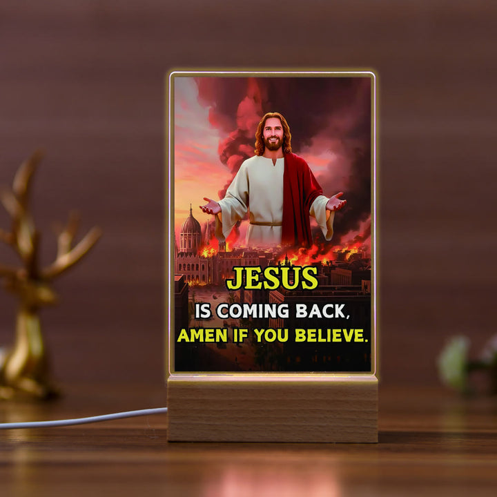 Christianartworkshop Daily Faith Resonant Religious Night Light with Holy Icons & Beech Base - H - image 7