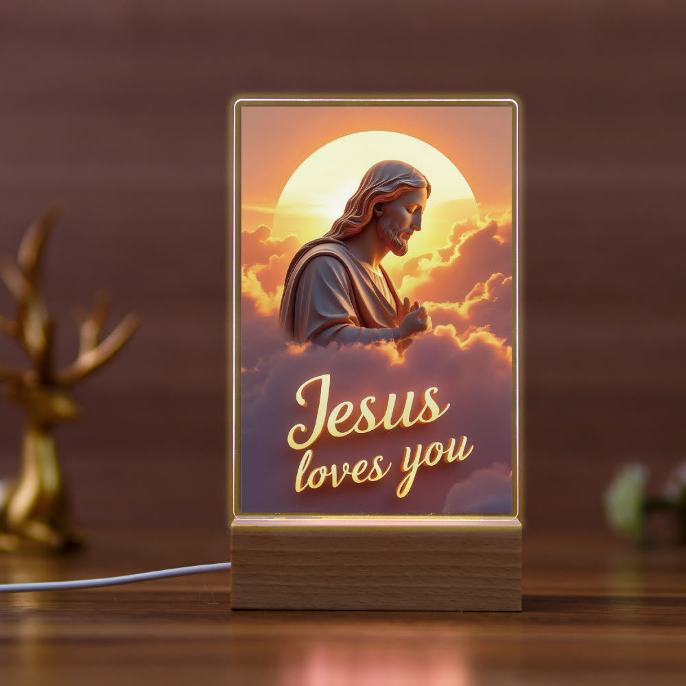 Christianartworkshop Religious Jesus Daily Affection Night Light: Warm Glow & Loving Message - A - image 0