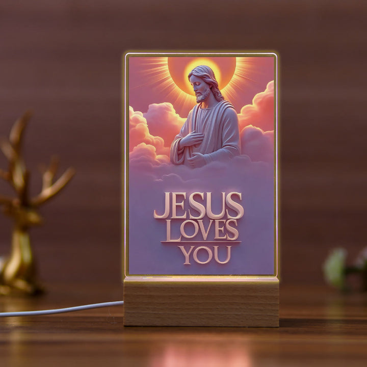 Christianartworkshop Religious Jesus Daily Affection Night Light: Warm Glow & Loving Message - F - image 5