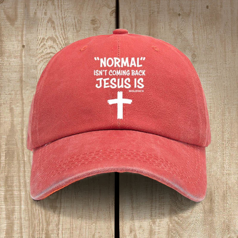 Christianartworkshop Jesus Is Coming Back Unisex Distressed Washed Cotton Hat - Orange - image 10