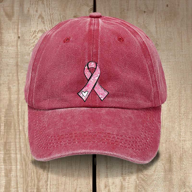 Christianartworkshop God's Healing Prayers Pink Ribbon Hat: Faith Warrior for Cancer Awareness - Red - image 6