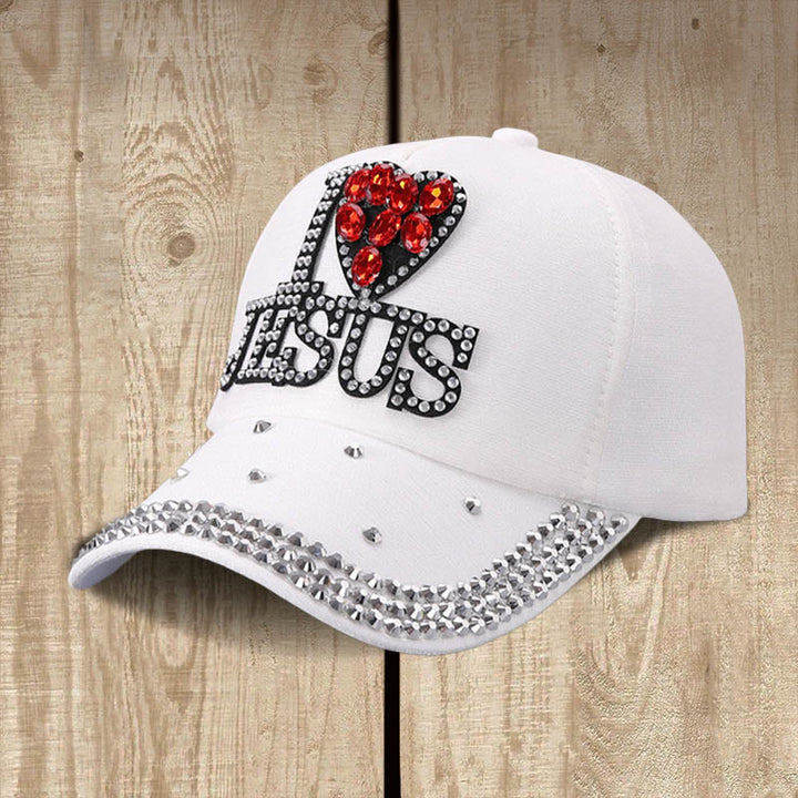 Christianartworkshop I Love Jesus Baseball Cap for Devoted Hearts: Radiate Love for Christ - White - image 4