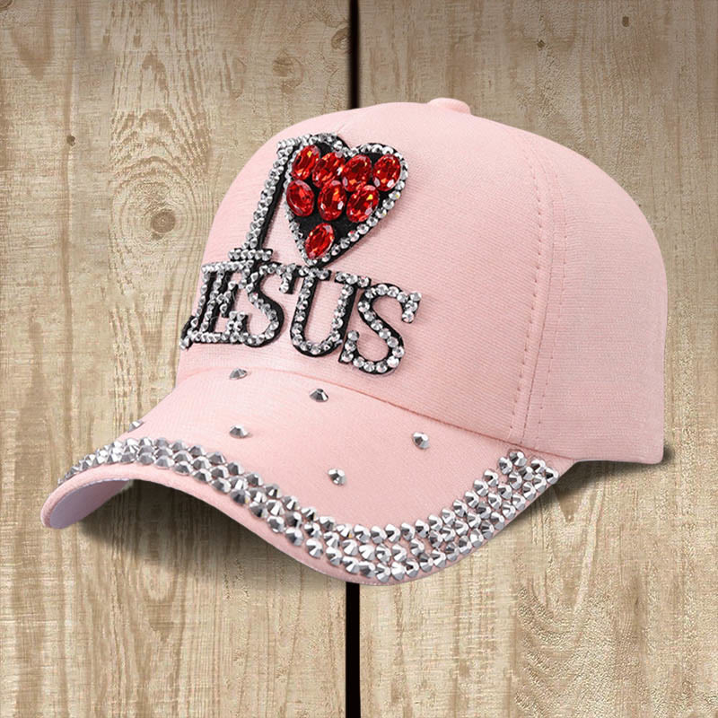 Christianartworkshop I Love Jesus Baseball Cap for Devoted Hearts: Radiate Love for Christ - Pink - image 5