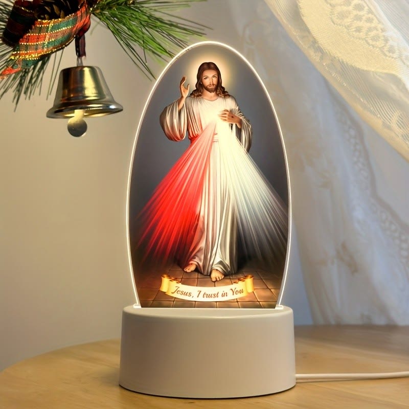 Christianartworkshop Daily Blessing Oval Holy Scenes Night Light: Glowing Halo & Holy Icons - image 2