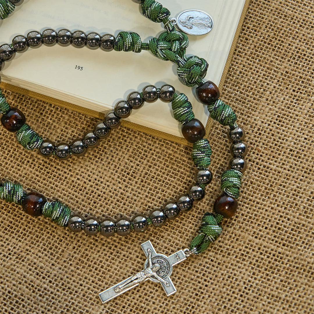 Christianartworkshop Rugged Paracord Blessing Rosary: Shielded by Holy Spirit and Divine Mercy - image 4