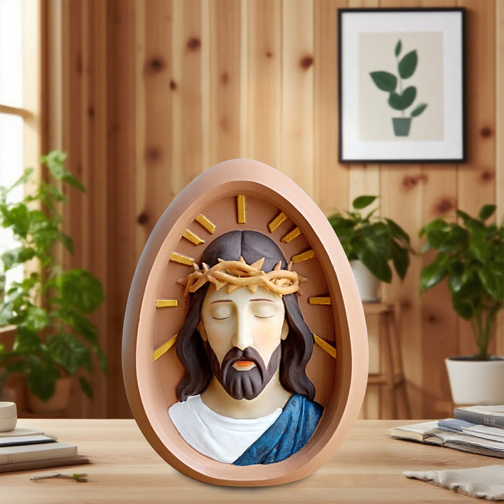 Christianartworkshop Jesus with Crown of Thorns Desktop Decoration: A Home Decor Highlighting Faith - image 4