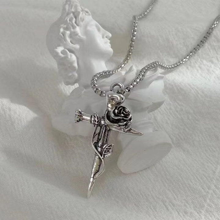 Christianartworkshop Rose Wrapped Cross Faith Necklace with Gothic Floral Design - image 4