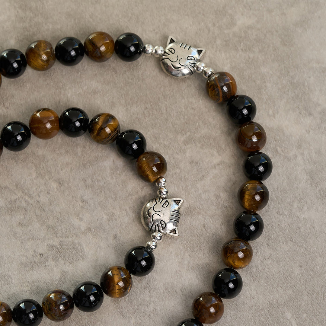 Christianartworkshop Faithful Tabby Cat with Brown Black Beads for Loving Prayer Bracelet, Animal Rosary - image 7