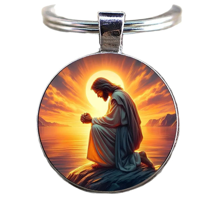 Christianartworkshop Classic Radiant Jesus Prayer Keychain: Timeless Emblem of Faith and Reverence - image 2