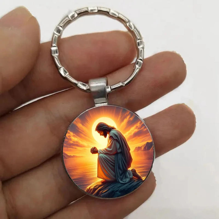 Christianartworkshop Classic Radiant Jesus Prayer Keychain: Timeless Emblem of Faith and Reverence - image 3