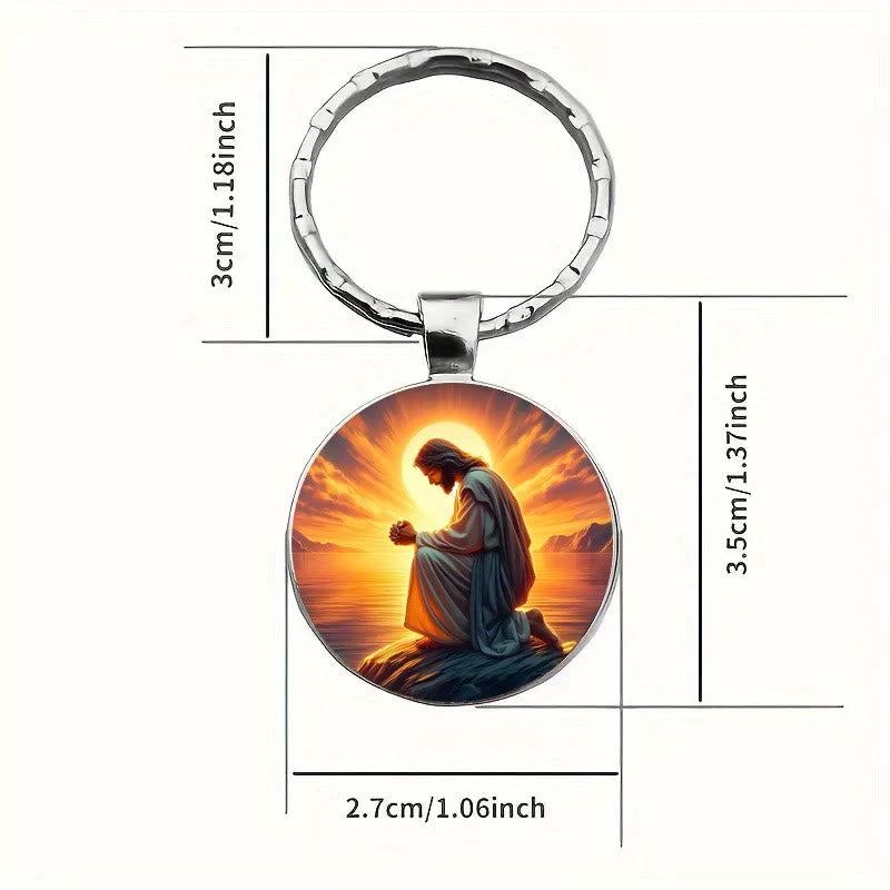Christianartworkshop Classic Radiant Jesus Prayer Keychain: Timeless Emblem of Faith and Reverence - image 4