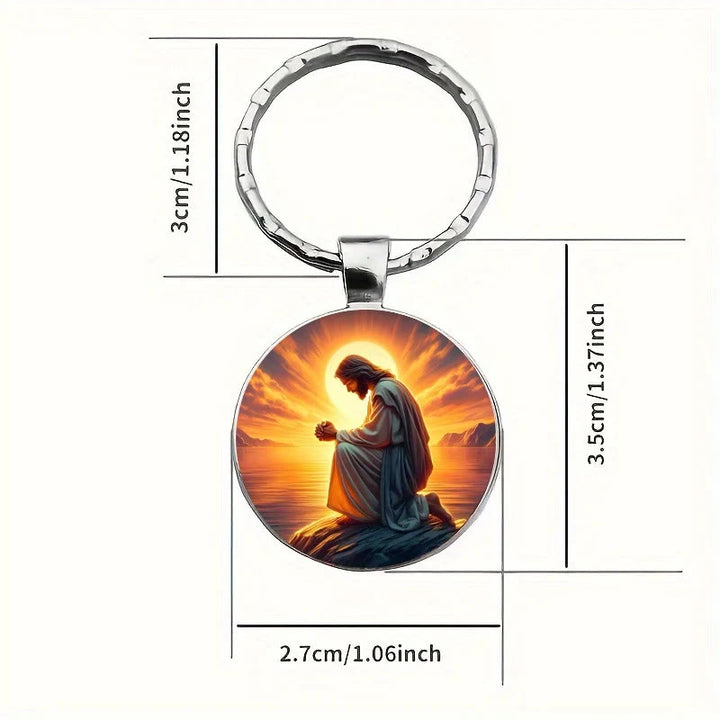 Christianartworkshop Classic Radiant Jesus Prayer Keychain: Timeless Emblem of Faith and Reverence - image 4