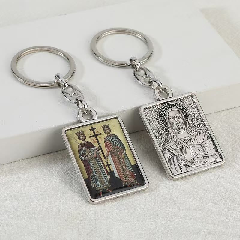 Christianartworkshop Artistic Religious Double - Sided Keychain: A Unique Expression of Divine Connection - Constantine the Great and Helena - image 8
