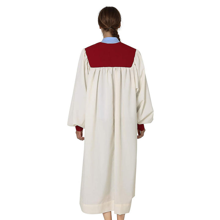 Christianartworkshop Distinctive White Church Clergy Robe with Red Collar & Cross Emblem - image 9